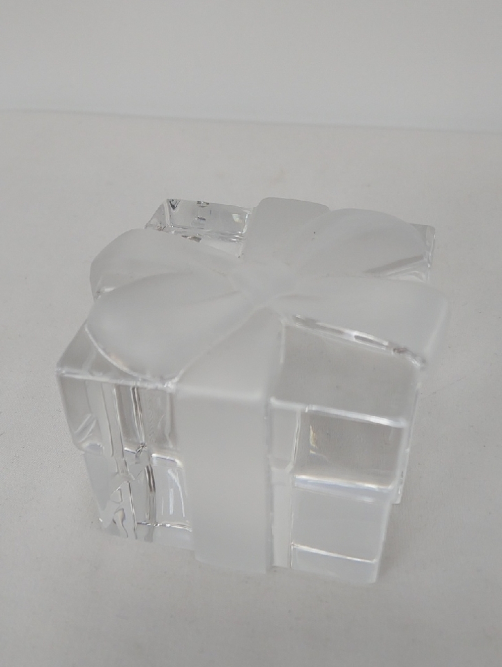 Tiffany & Co Clear Crystal Gift Box Paperweight